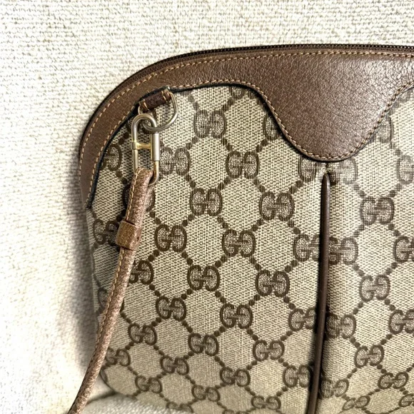 Gucci authentic brown monogram canvas crossbody bag
